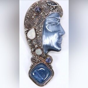 Sajen Sterling Silver Multi-stone Goddess Brooch